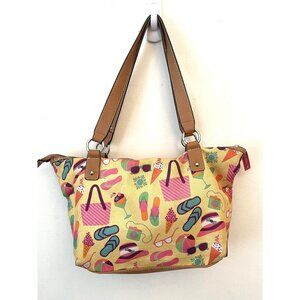 Lily Bloom Bag Summer Beach Flip Flops Ball Tote Shoulder Handbag Purse Satchel